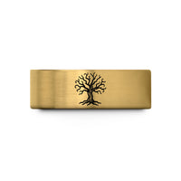 men's black tungsten ring – gold tungsten creepy tree wedding band