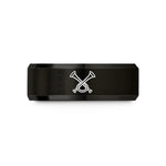 tungsten carbide ring him – black tungsten crossed bugles 1 wedding band