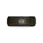 black tungsten wedding band – gunmetal & black tungsten pancake stack pattern wedding band