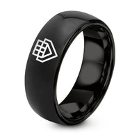 Tungsten Rings for Men GUNMETAL And BLACK – black tungsten pixel grid ring