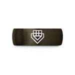 8mm tungsten band him – gunmetal & black tungsten pixel grid wedding band