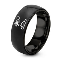Tungsten Rings for Men Matte Finish – black tungsten caribbean ring