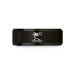 matte finish wedding rings – black tungsten caribbean wedding band