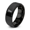 Machine Screw – Tungsten Wedding Band, 8 mm, Black Comfort-Fit Unisex