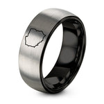 Tungsten Rings for Men Matte – black & grey tungsten pl ring