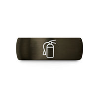 step bevel tungsten band – gunmetal & black tungsten fire extinguisher wedding band