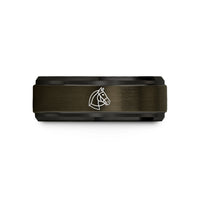 tungsten carbide ring him – gunmetal & black tungsten horse right bridle wedding band