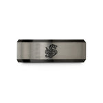 tungsten carbide ring him – black & silver tungsten leviathan wedding band