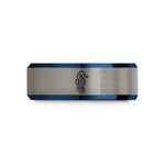 tungsten carbide ring him – black & blue & grey tungsten seahorse wedding band