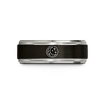 men's durable wedding band – black & blue & grey tungsten the moon wedding band