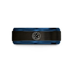 men's stylish wedding band – black & blue tungsten the moon wedding band
