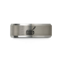 tungsten wedding bands him – black & grey tungsten tremolo bridge arm wedding band
