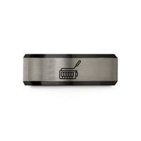 black tungsten rings him – black & silver tungsten tremolo bridge arm wedding band