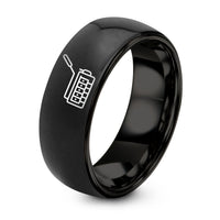 Tungsten Rings for Men – black tungsten tremolo bridge arm ring