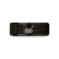 engraved rings for couples – black tungsten tremolo bridge arm wedding band