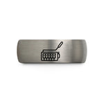 engraved rings for couples – silver tungsten tremolo bridge arm wedding band