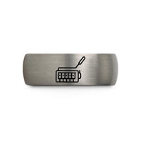 engraved rings for couples – silver tungsten tremolo bridge arm wedding band