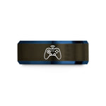 tungsten carbide ring women – gunmetal & blue tungsten wireless controller wedding band