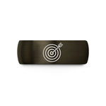 laser engraved rings – gunmetal & black tungsten archery arrow wedding band