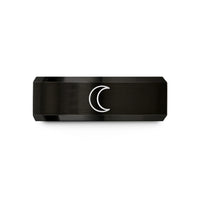 engraved tungsten promise ring – black tungsten new moon wedding band