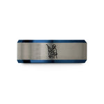 unisex tungsten carbide ring – blue & gray tungsten climber rope wedding band