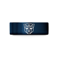 engraved rings for couples – blue tungsten transformer symbol wedding band