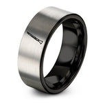 men's comfort fit – black & grey tungsten clarinet ring
