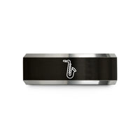 women's wedding band tungsten – black & gray tungsten alto saxophone wedding band