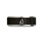 her tungsten wedding band – black & grey tungsten microscope wedding band
