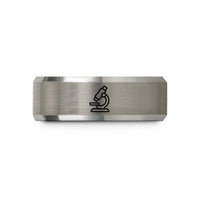 couples tungsten promise ring – black & gray tungsten microscope wedding band