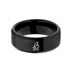 comfort fit tungsten rings – black tungsten microscope wedding band