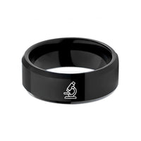 comfort fit tungsten rings – black tungsten microscope wedding band
