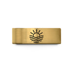 comfort fit tungsten ring – gold tungsten sun waves wedding band