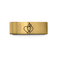 tungsten ring for her – gold tungsten twin flames heart wedding band