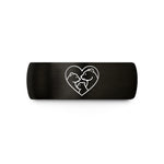 women's comfort fit rings – black & rose gold tungsten bear family heart wedding band