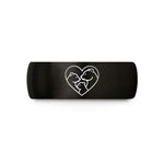 custom engraved promise ring – black tungsten bear family heart wedding band