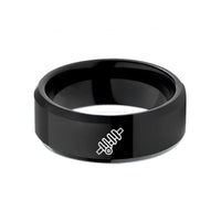 personalized tungsten ring gift – black tungsten crankshaft wedding band