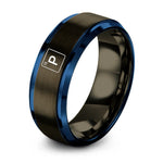 gunmetal & blue tungsten phosphorus p ring