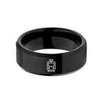 custom tungsten ring couples – black tungsten tram wedding band