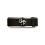 wedding bands for her – black & gray tungsten double trail wedding band