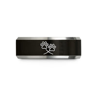 wedding bands for her – black & gray tungsten double trail wedding band