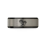 wedding bands for her – black & gray tungsten double trail wedding band