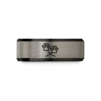 wedding bands for her – black & gray tungsten double trail wedding band