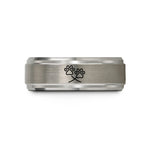 flat tungsten ring ladies – silver tungsten double trail wedding band
