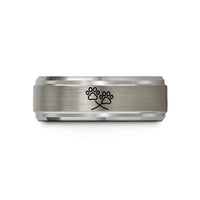 flat tungsten ring ladies – silver tungsten double trail wedding band