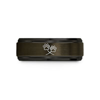 black tungsten ring her – gunmetal & black tungsten double trail wedding band
