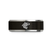comfort fit tungsten rings – black & gray tungsten celtic salmon knot wedding band