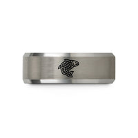 celtic knot tungsten ring – black & gray tungsten celtic salmon knot wedding band