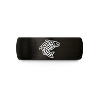 celtic knot tungsten ring – black tungsten celtic salmon knot wedding band
