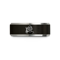 stylish tungsten rings her – black & silver tungsten hairdresser scissors wedding band